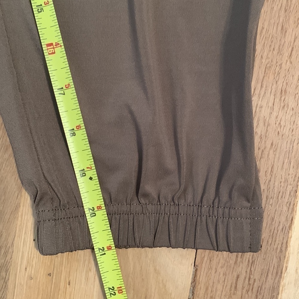 LISA Rinna Crop Cargo Capri Jogger Pants w/ Cinched Zipper Hem Brown Women’s SP - Picture 9 of 13